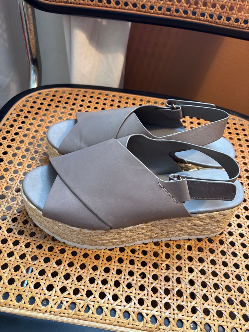 Vince Jesson Womens Gray Platform Espadrille Slingback Sandals - Picture 5 of 7